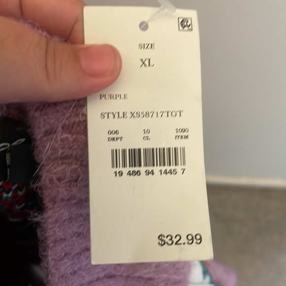 99 degrees pink fair isle striped snowflake sweater size Xl Christmas - Picture 9 of 9